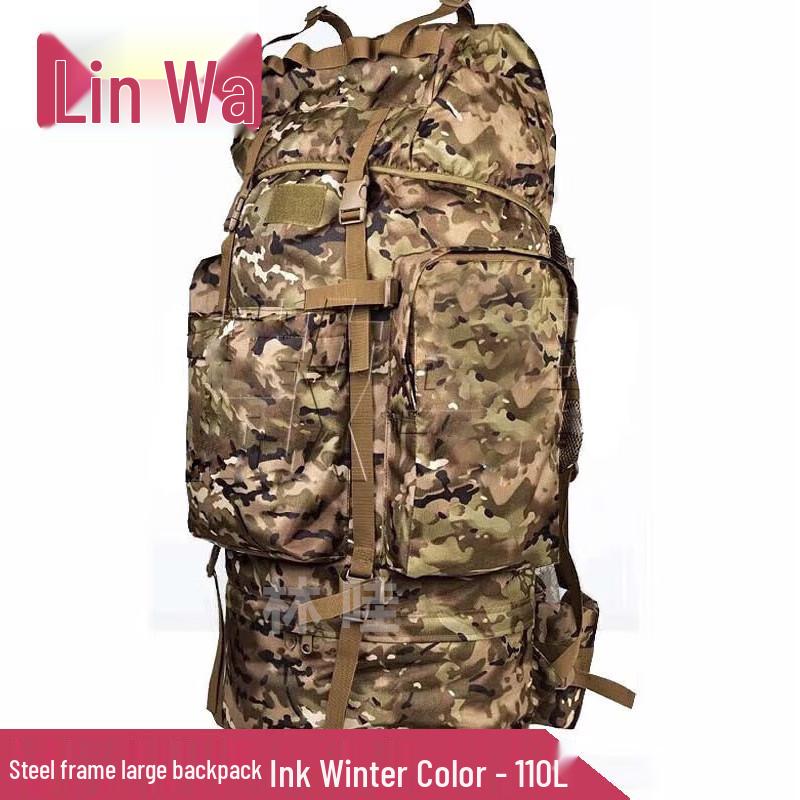 Linwa Outdoor 110L Tactical Camouflage Backpack with U-Frame