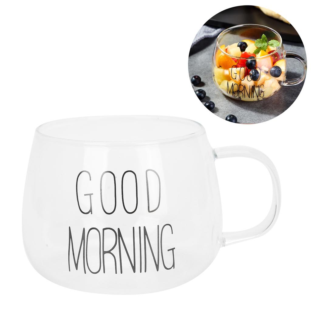 Coffee Cup Transparent Borosilicate Glass Mug with Handle for Milk Tea Cocktail Beverage