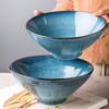 Kreativer Faden 8-Zoll Ramen-Schüssel Haushalt Keramik Suppenschüssel Retro Bambushut-Schüssel Kommerzielle große Essschüssel