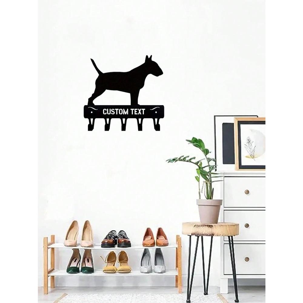 Personalized Dog Name Hook Metal Wall Mount Key Holder Home Entryway Organizer