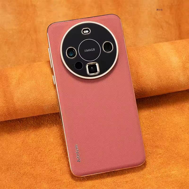 Applicable to Huawei mate60pro mobile phone case electroplating Huawei electroplating all-inclusive m60 business men's and women's high-end leather ca