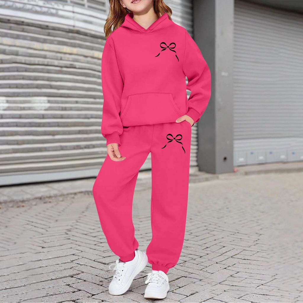 Boys Girls Sweatsuit Clothing Hooded Sweatshirt Jogging Sweatpants Tracksuits Set Fashion Outfit