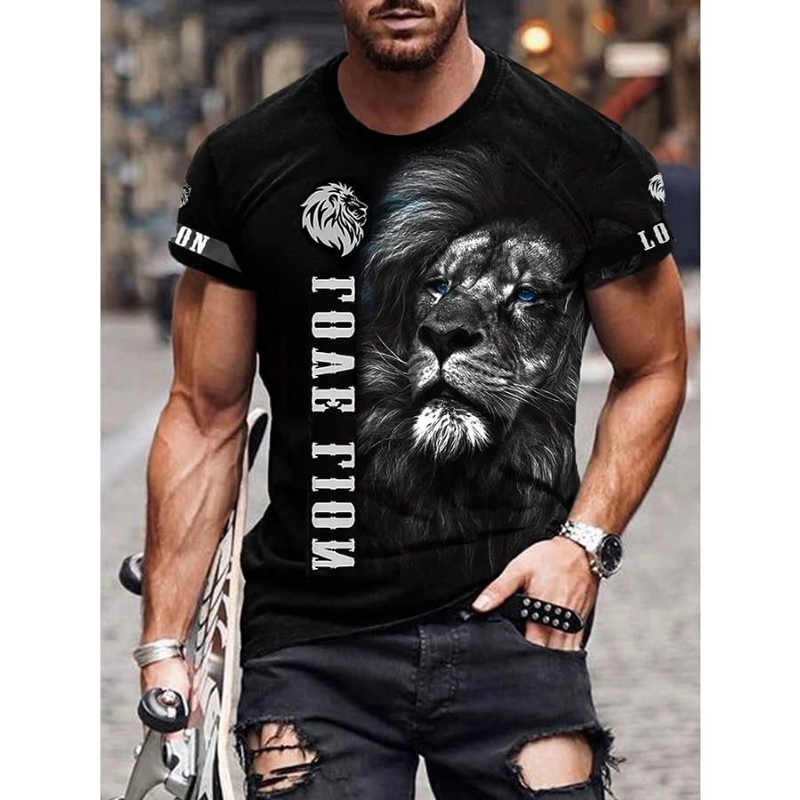 Футболка мужская с принтом льва — фото 7
