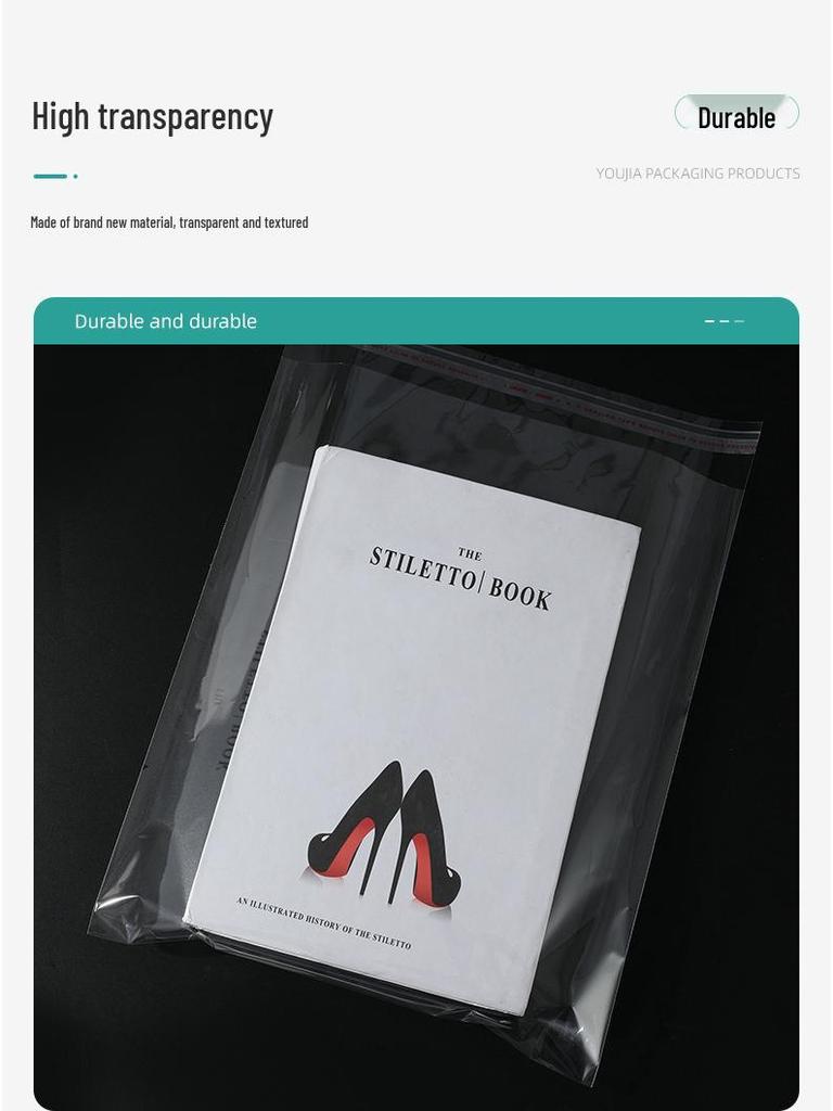 Large Transparent Self-Adhesive OPP Bag for Clothing, Breathable, Flat Packaging