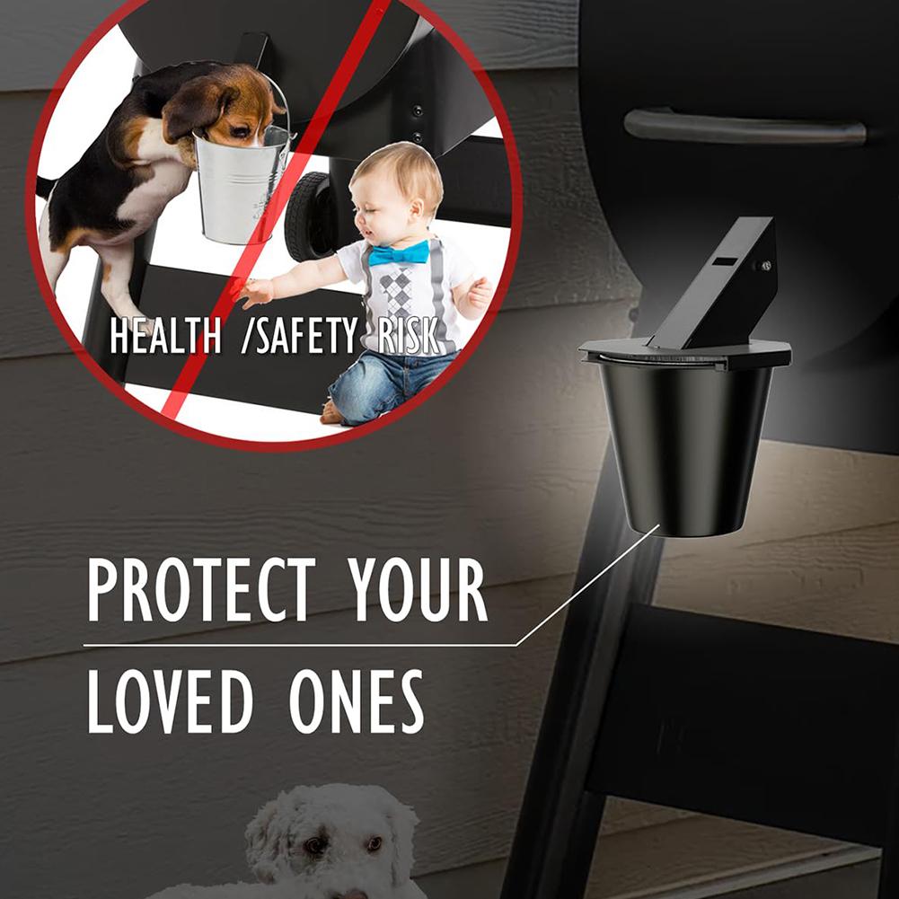 Grill Grease Bucket for Traeger Pit Boss Z Grills Upgraded Grease Bucket High Capacity With Lid & 2PCS Liners Grills Accessories