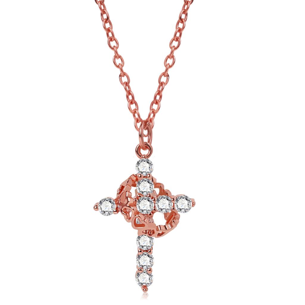 Rotatable Hollow Love Cross Diamond Pendant Necklace Premium Durable Quality Useful Practical Reliable Efficient