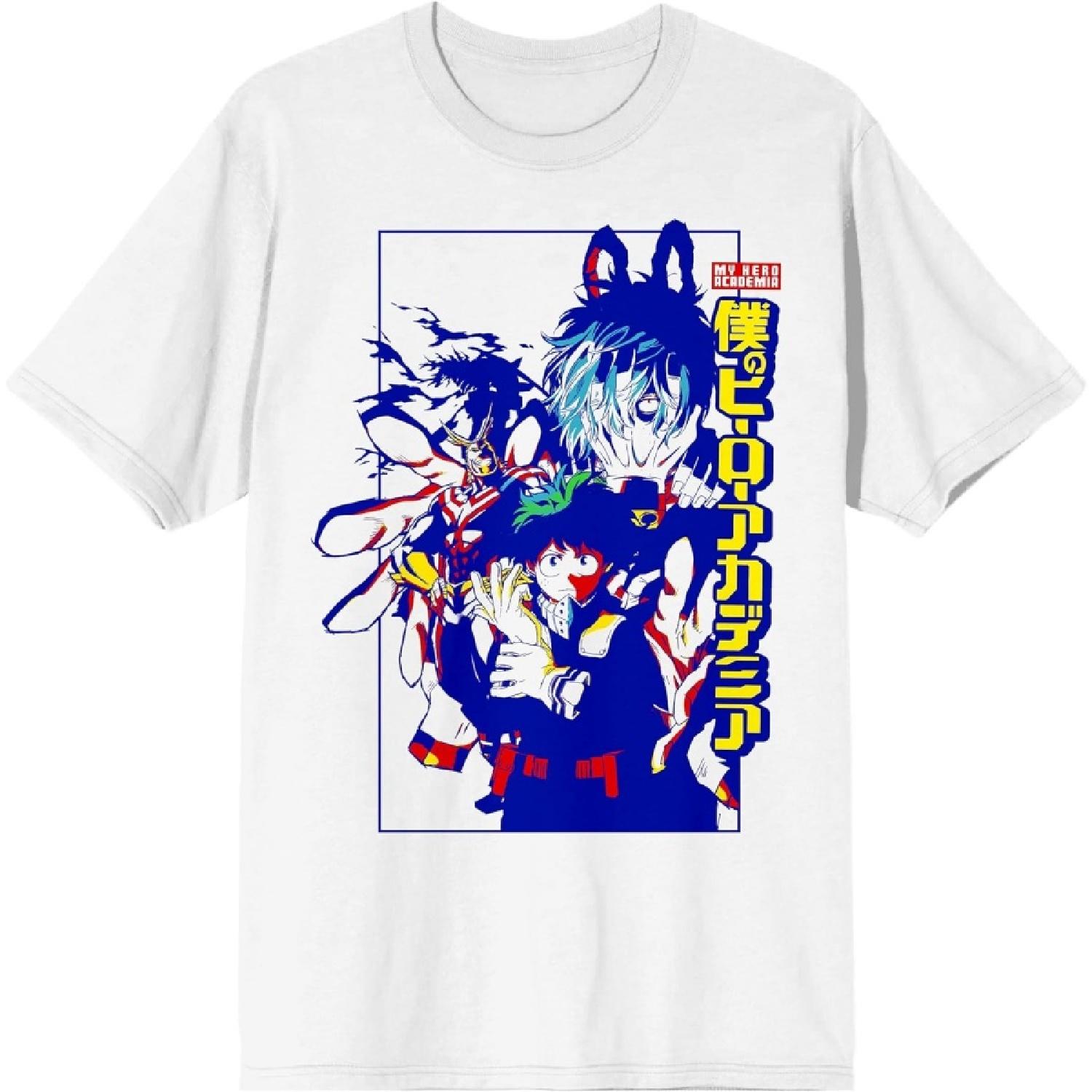 My Hero Academia Anime Cartoon Character Collage Mens White Shirt S