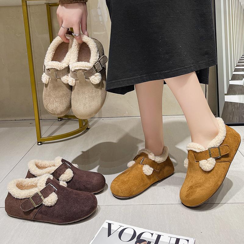 Women's Soft Elastic Winter Warm Winter Cold Padded Snow Boots Thick Soles Non-slip Wear Outdoor Leisure Sports a Footstool Fur Cotton Shoes