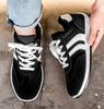 Women Striped Retro Casual Sneakers Lightweight Soft Sole Walking Shoes, Breathable Low Top Flats Lace Up Fashion Athletic Trainers, Non Slip