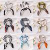 70Cm small square scarf silk scarf high-end rose print women's new foreign style fashion thin scarf scarf headscarf