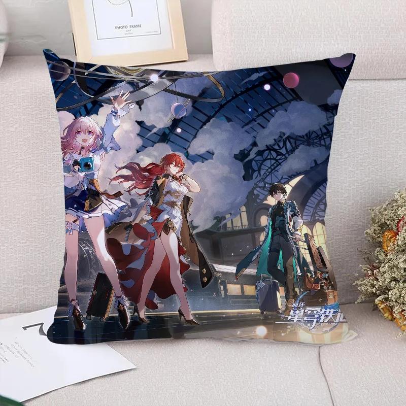 Couple Pillow Pillowcases  Honkai Star Rail Cushion Cover  Pillowcase Pilow Cases Sofa Cushions Covers for Bed Pillows