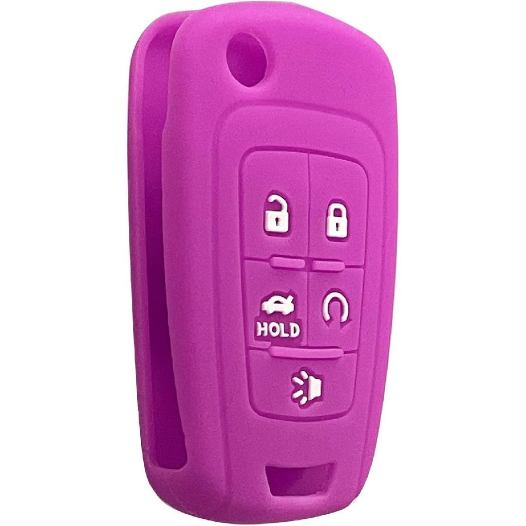 Key Fob Cover for Equinox Cruze: 5 Buttons Silicone Key Fob Case Fit for Chevy Camaro Malibu Impala Sonic Buick Regal Crosse Cascada Verano GMC