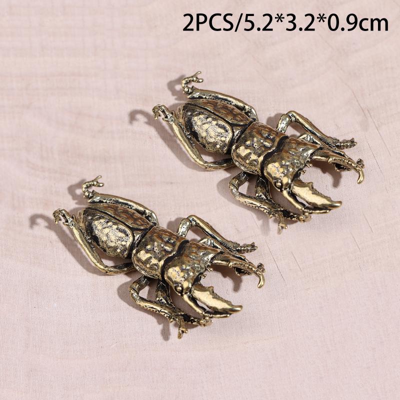 Vintage Brass Beetle Figurine Retro Creative Insect Craft Ornaments Metal Artistic Ornaments Office Home Desktop Decoration