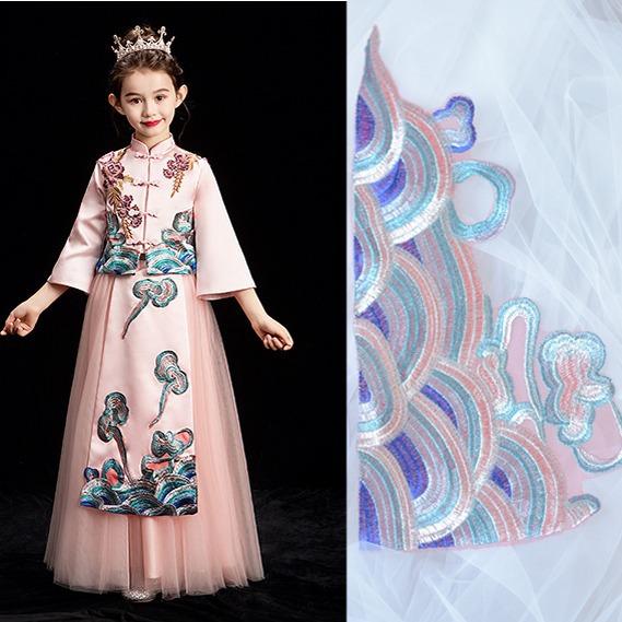 Cloud Embroidery Lace Floral Flower Applique Cheongsam Dress Wedding Dress Handmade Diy Material Clothing Design Patch