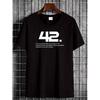 42 Per Anhalter durch die Galaxis Übergroßes Schweres T-Shirt Schwarz Streetwear mit Antwort Leben Universum Alles Design Weicher Atmungsaktiver Stoff