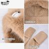 Plush hat, scarf, gloves, integrated hat, female cute fashion ear protection pullover hat, winter warm and cold three-piece set