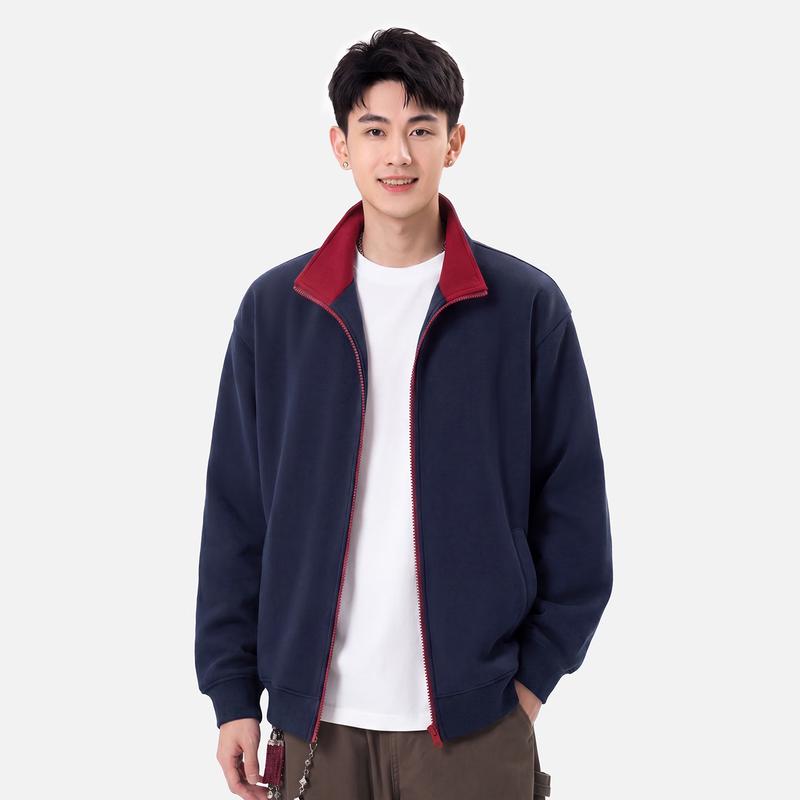 MINISO Men's Heavyweight Color Block Zip Hoodie