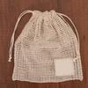 Cotton Mesh Storage Bag with Drawstring Breathable Hollow Design Extends Freshness Reusable Eco-Friendly Supermarket Travel Bag
