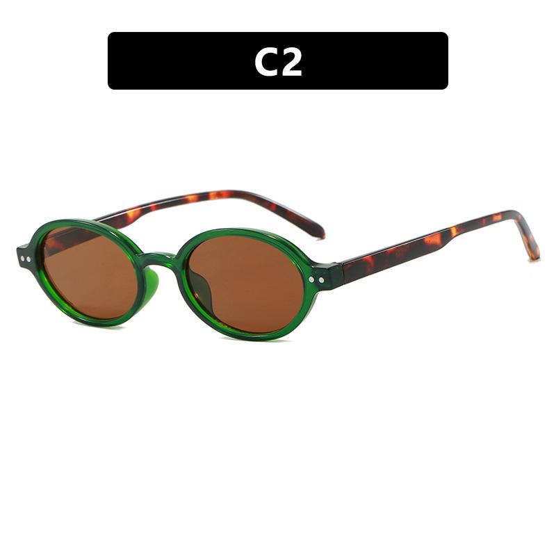 New Retro Small Oval High Quality Sunglasses Women Fashion Clear Ocean Lens Shades Uv400 Men Outdoor Trending Sun Glasses