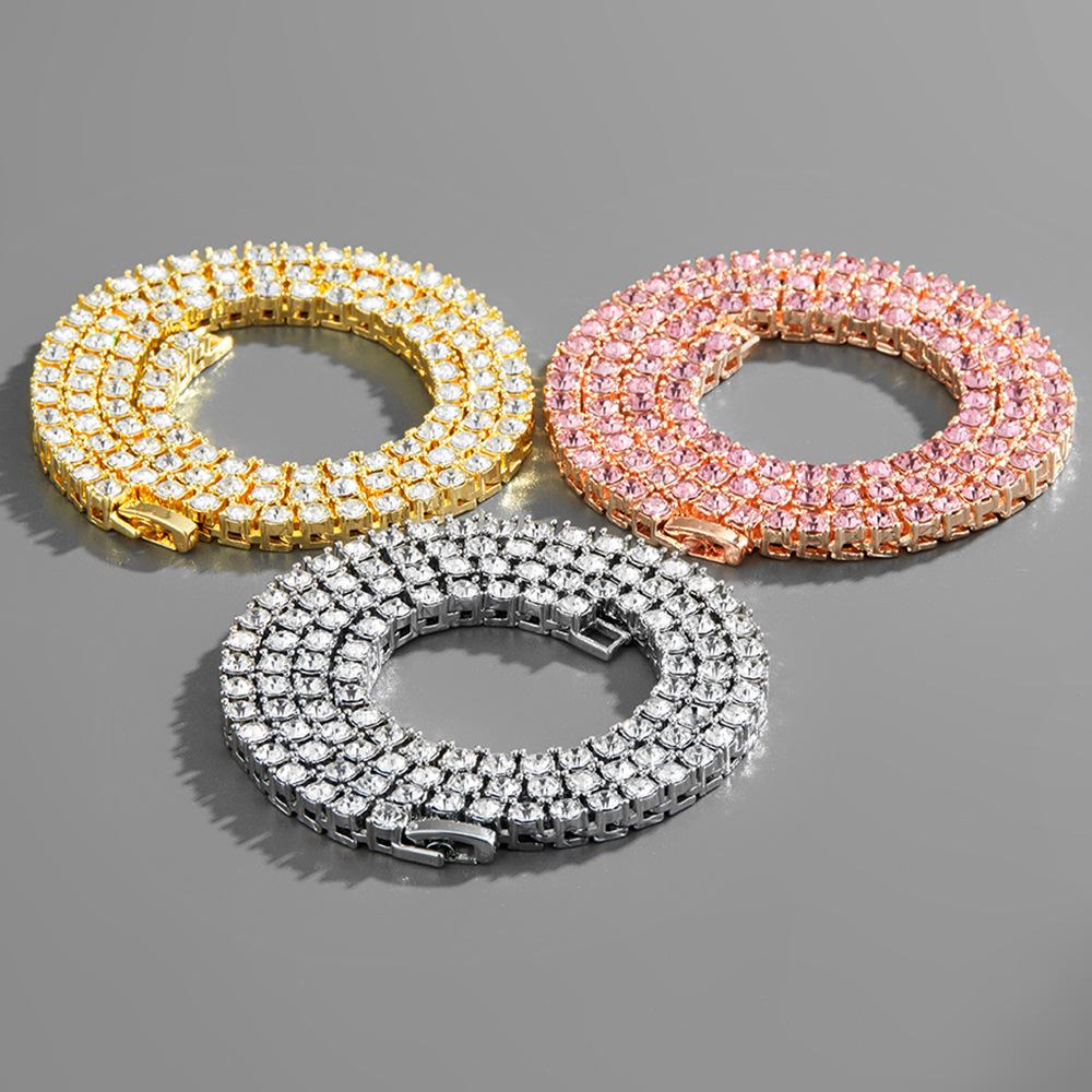 European & American Hip Hop Zircon Cuban Tennis Necklace - High-End Versatile Jewelry
