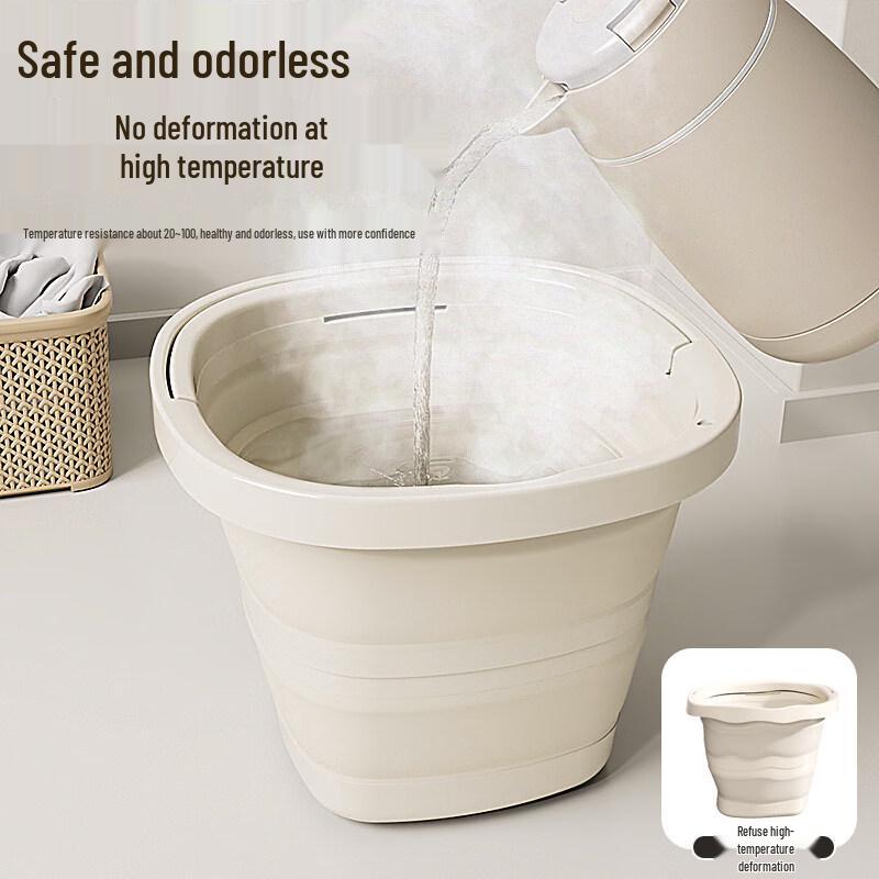 ZISIZ Large Capacity Silicone Folding Bucket