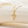 European and American High-end Cross Necklace, Slightly Inlaid Zircon Gold-plated Non-fading Necklace Jewelry 2026