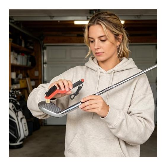 Golf brush tool - Compact size cleaning brush tool that can be used on both sides and can be used for multiple purposes, golf mobile cleaning, women,