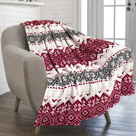 Christmas Flannel Blanket Snowflake Throw Blanket Warm Plush Blanket Cabin Throw for Couch Sofa Bed Office