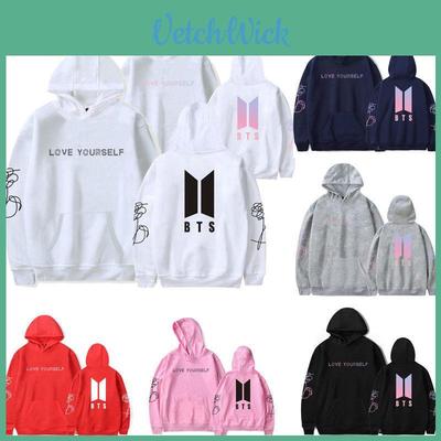 Bts Print Hoodie With Fleece Lining For Youth Casual Wear