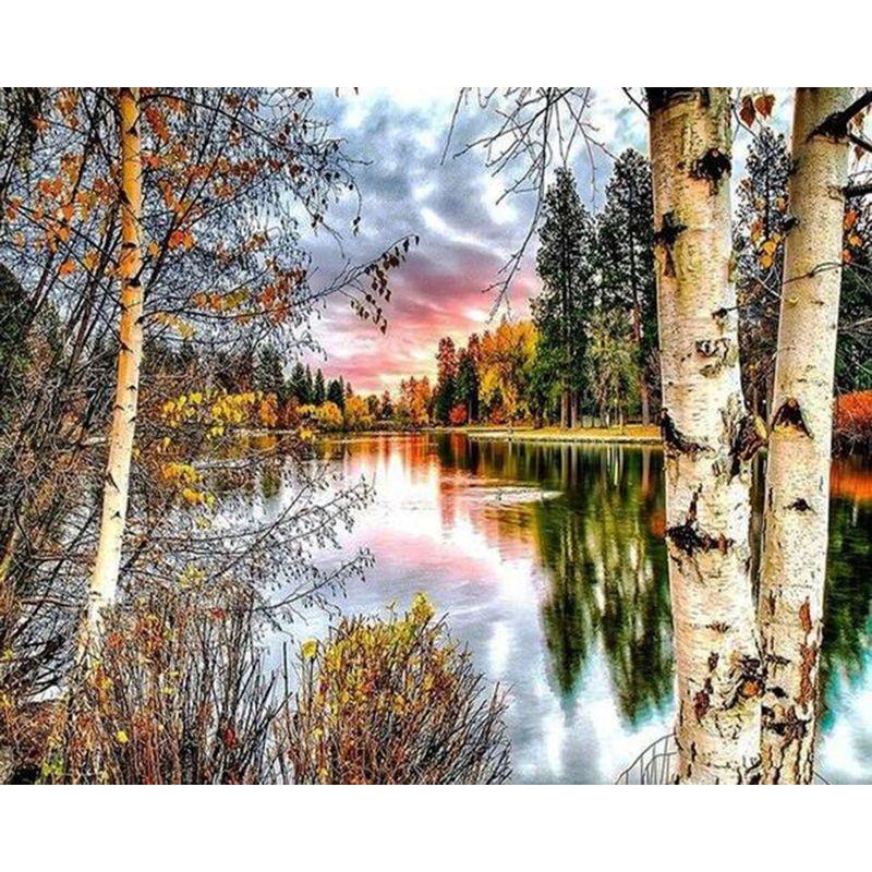5d Diy Diamond Painting  Starry Sky Landscape Full Round Diamond Embroidery Mosaic Seascape Rhinestone Handmade