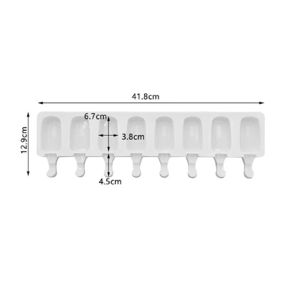4/8 Otvorové Silikonové Formy na Zmrzlinu Formy na Nanuky DIY Domácí Dezert Mrazák Ovocná Šťáva Nanuk Kostky Výrobník Forma Se Dřívky