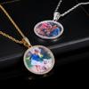 Europäische & Amerikanische Hip Hop Runde Foto Anhänger Halskette mit Kupfer & Zirkonia - Trendiger Personalisierter Schmuck für Herren