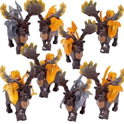 MOC Die Elfenritter Thranduil Megaloceros Reittier lotr Soldaten Tiere Bausteine Steine Mittelalterliches Spielzeug Kinder Weihnachtsgeschenke