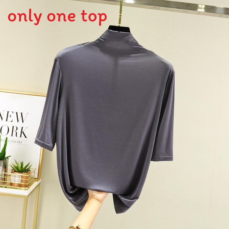 Modal Half High Neck T Shirt For Women With Soft Knit Fabric And Casual Style