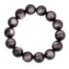 16mm Silver Eye Natural Obsidian Bracelet