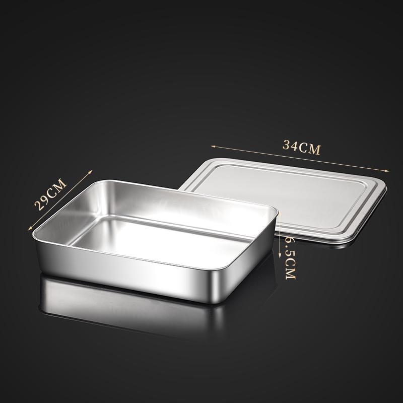 Food Grade Stainless Steel Rectangular Tray for Tiramisu or Cooked Foods