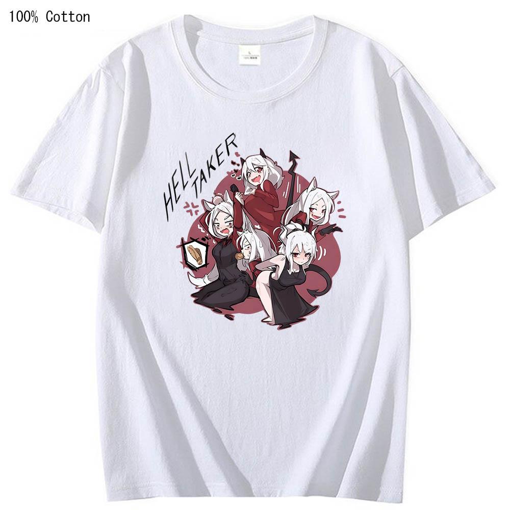 Helltaker Manga Anime T-shirt Casual Soft Short Sleeve Tshirt 100% Cotton Tee-shirt Fashion Pouplar Cute Comic Men/women Tshirts