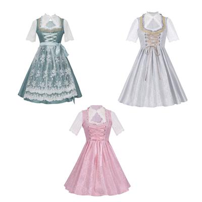 German Beer Festival Dress Suspender Dress Lace Blouse 3 Colors Breathable Polyester Costume Outfit