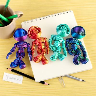 3D-gedrucktes Astronauten-Skelett-Ornament Halloween Weltraum-Zombie-Figur Fidget-Spielzeug mit beweglichen Gelenken Artikuliertes Skelettmodell Dekoration