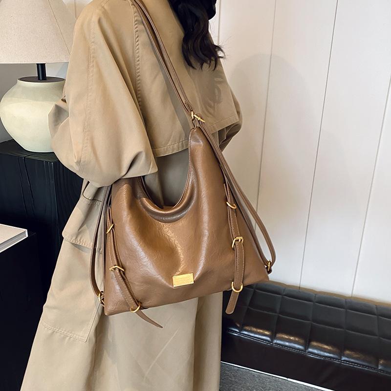 Simple Casual Backpack Bag Women's New Autumn and Winter Retro Fashion Shoulder Bag Large Capacity Commuter Tote Bag