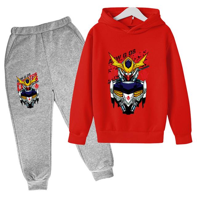 2025 Gundam Casual Kids Clothes 2 Piece Hoodies Set Clothing Cool Girls Clothing Boys Tracksuit Children Baby Clothes