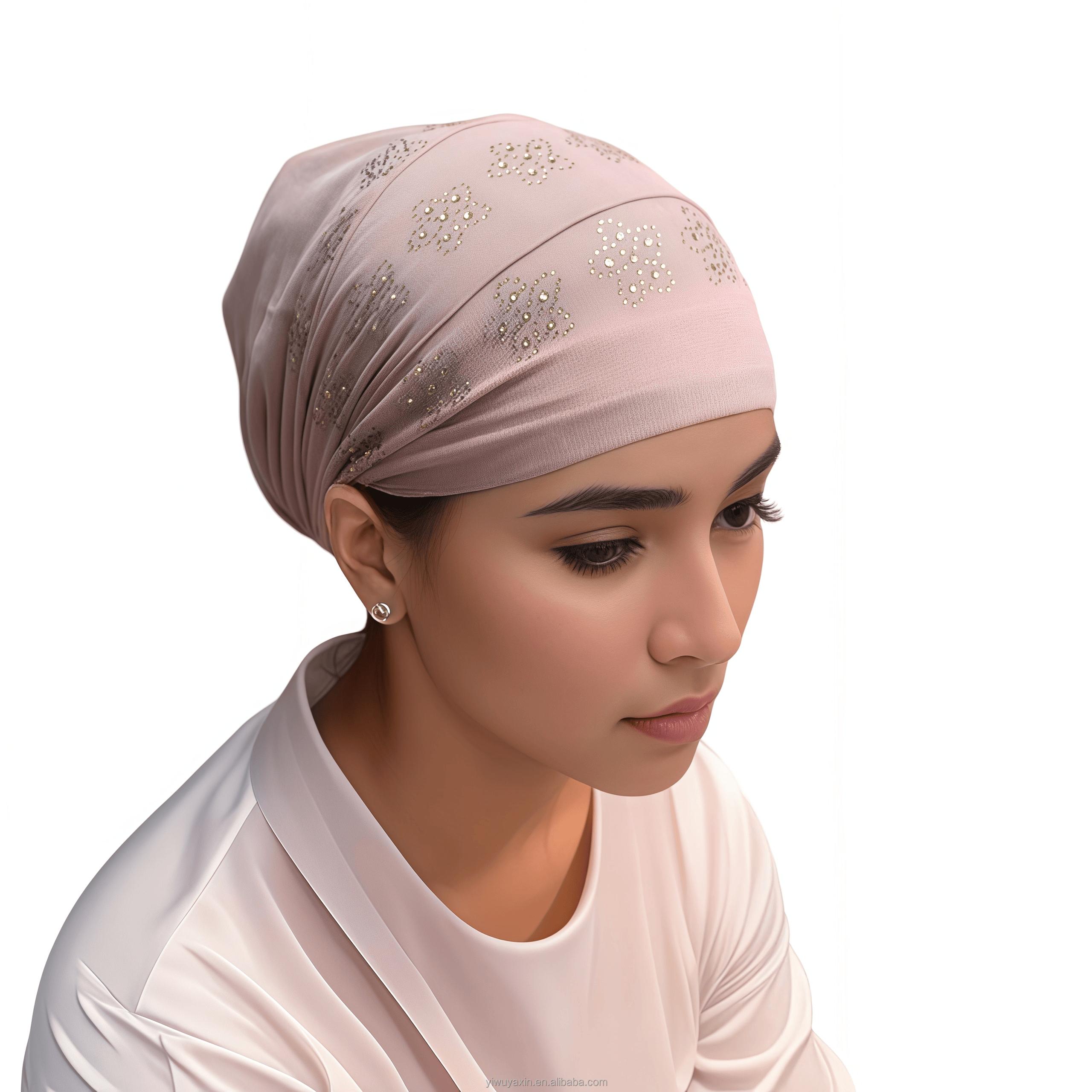 Hot Selling Islamic Muslim Women Plain Hijab Caps Acrylic Bonnet Inner Eco-Friendly Breathable Hats Free size чёрный