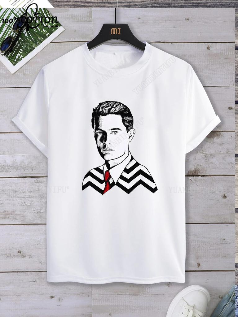 Classic Harajuku Twin Peaks Printed Unisex Cotton Shirt Loose T-shirt Top Short Sleeve O-neck Street Fashion Hot Product