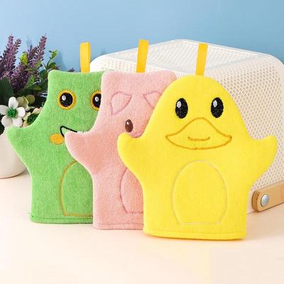 Baizi'en Gant de Bain Exfoliant Double Face pour Enfants, Lot de 3
