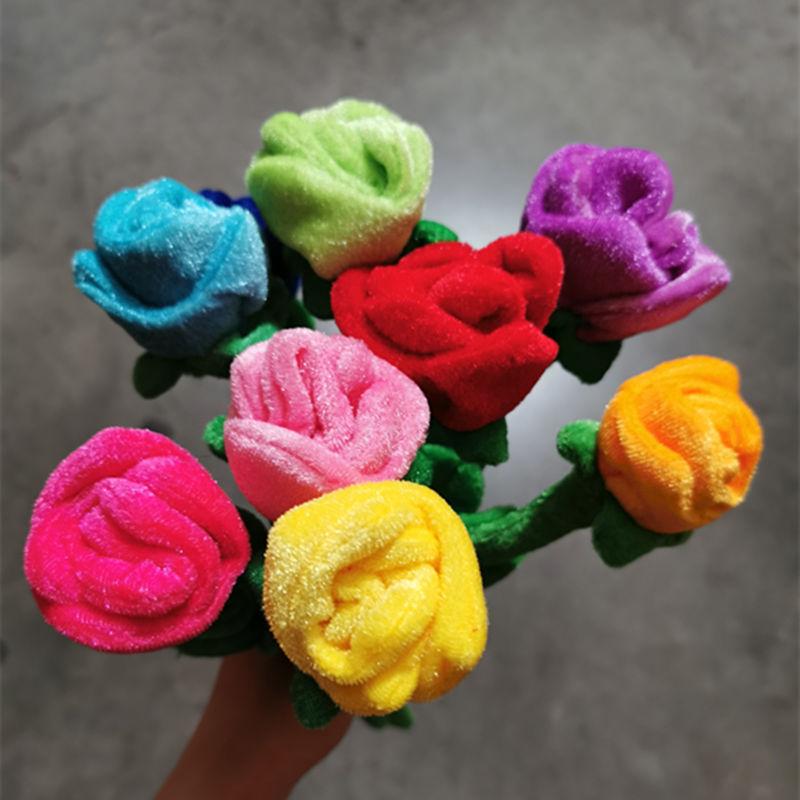 Simulation Rose Plush Toy Creative Curtain Buckle Wedding Event Gift Decoration Gift Labeling Wholesale