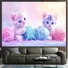 Cute Cat Theme Digital Printing Polyester Wall Tapestry Suitable for Use In Living Rooms Bedrooms Offices Bars and Party