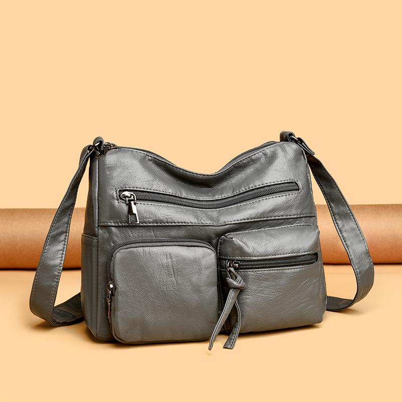 Dámská taška Vintage taška přes rameno Vícekapsá velkokapacitní taška crossbody