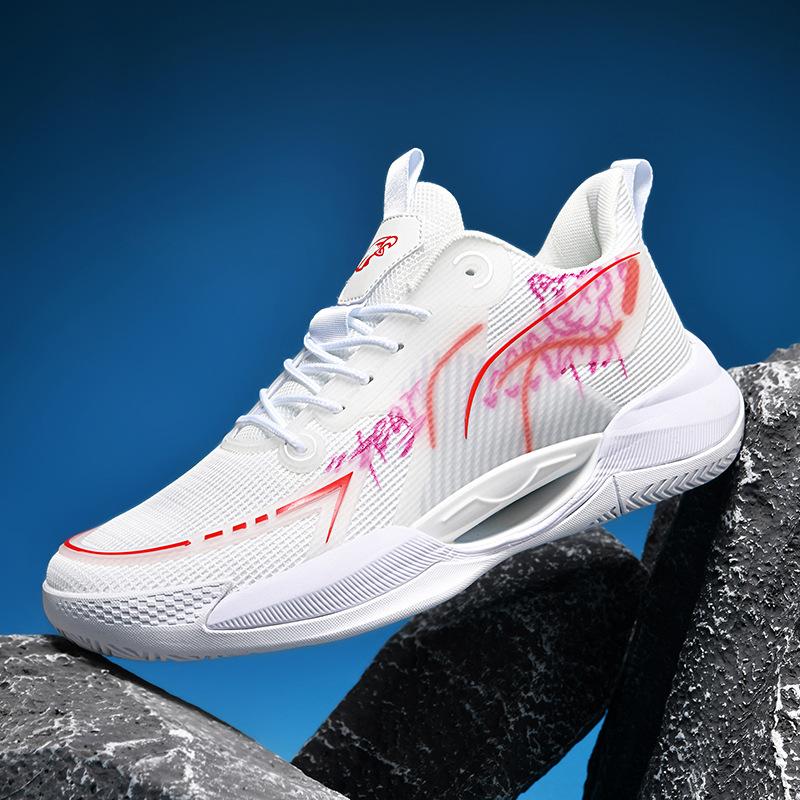 Luminous High-top Basketball Shoes Men's Actual Combat Cement Boots Teenagers Junior High School Primary School Students Big Children's Sports Shoes