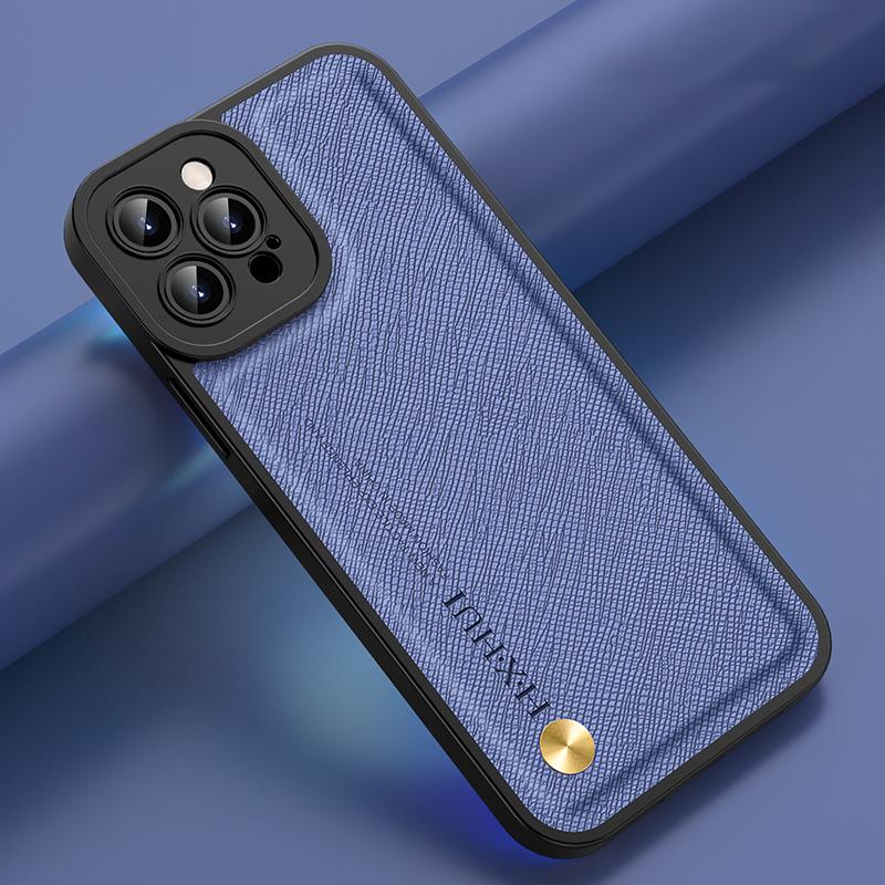 Leather Case For Magsafe iPhone 15 14 Plus 13 12 11 Pro Mini X XR XS Max Wireless Charging Build-in Iron Shockproof Phone Cover