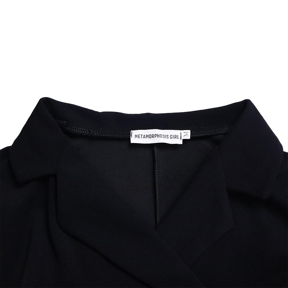 YYFS Women's Fashion Summer Spring Solid Color Print 3/4 Sleeves POLO Neck High Waist Casual Dresses